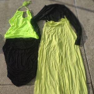Rainbow Neon Yellow and Black Jumpsuit